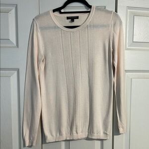 BANANA REPUBLIC Size Small Cream Crewneck Sweater Fine-Knit Neutral Layering
